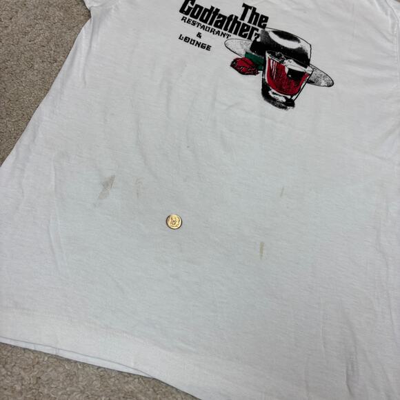 Vintage 70s The Godfather Restaurant and Lounge Single Stitch Shirt Large Rare - Picture 9 of 11